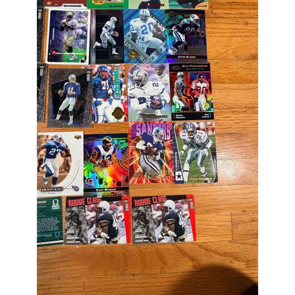80+ Football Card Lot NFL Stars Rookies Inserts 1990s 2000s Mixed Brands